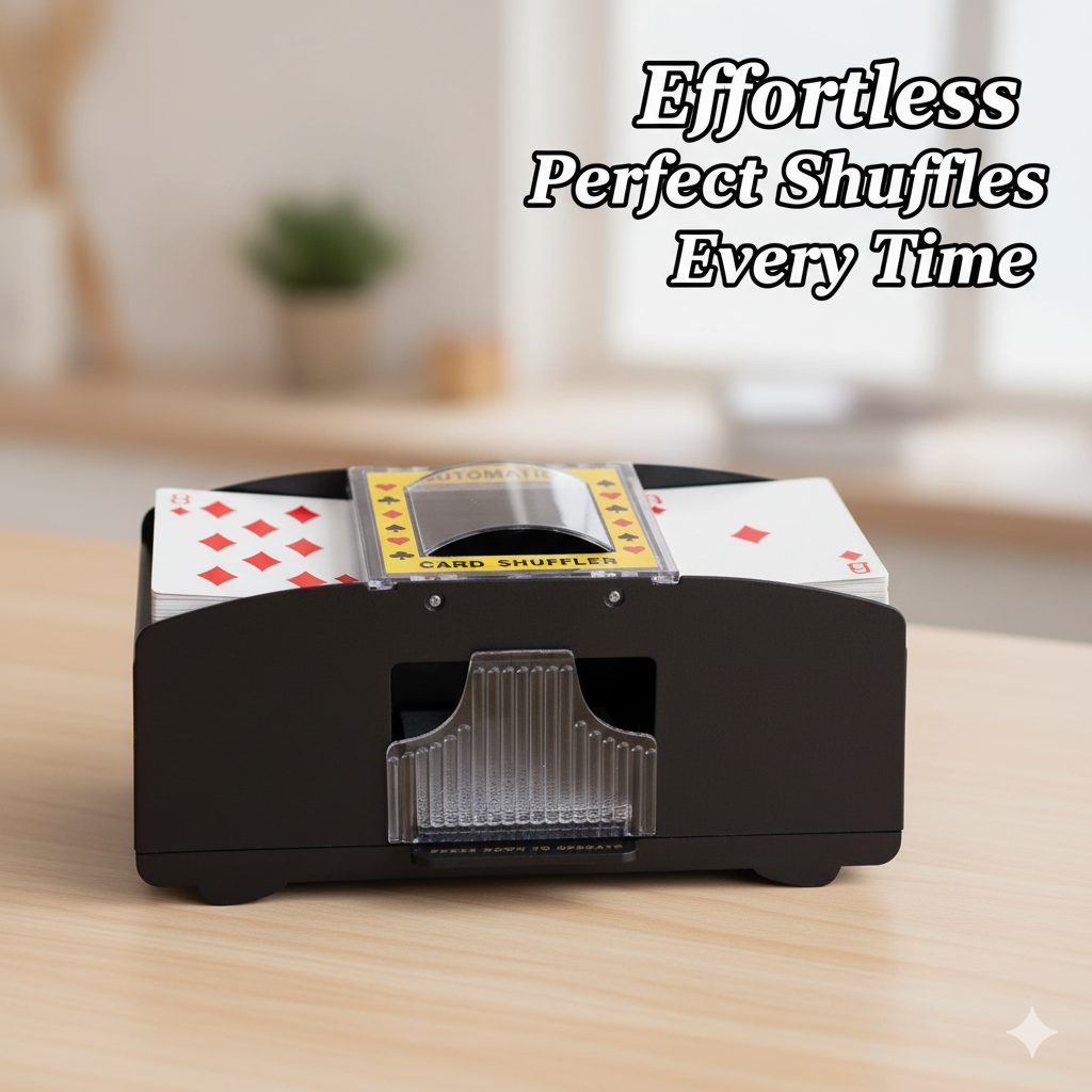 Rareidel Automatic Card Shuffler, Battery Operated Card Dealer Machine, Electric Casino Card Shuffler for UNO, Blackjack, Texas Hold'em, Home Card Games